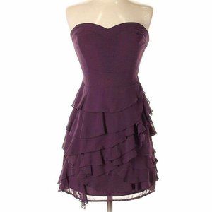 Guess Deep Purple Ruffle Mini Dress